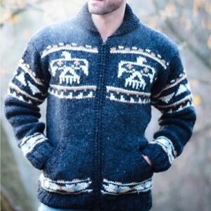 LOST HORIZONS Cowichan “Eagle” Sweater Sz S/M